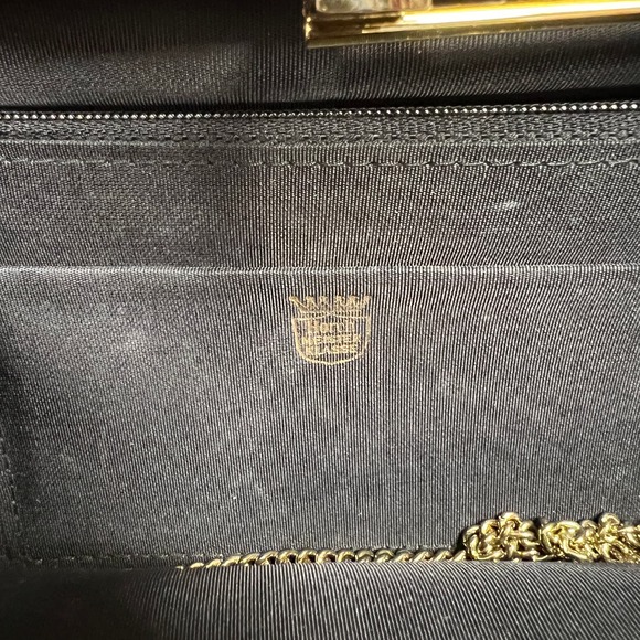 Vintage 30s Horch Meister Klasse Faux Croc Gold Hardware Made in Germany Clutch - Picture 5 of 9